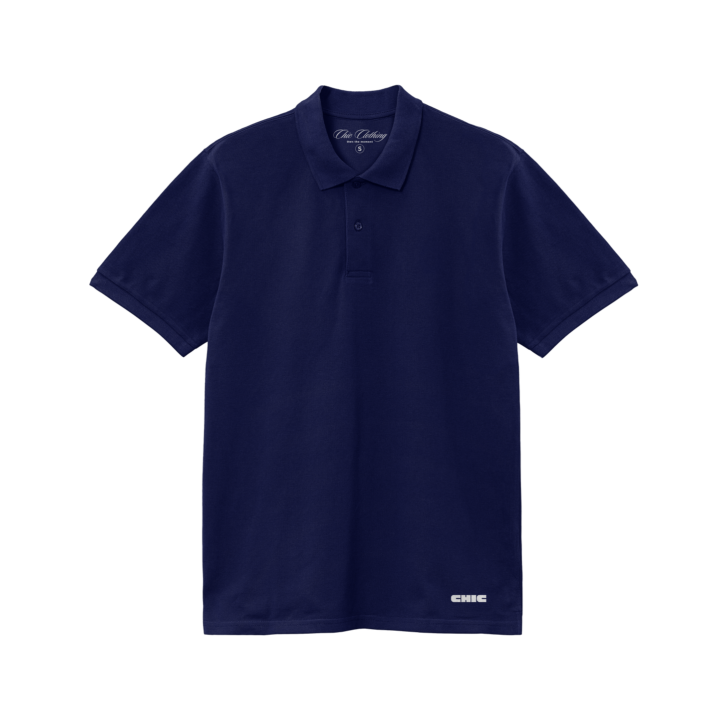 Navy Blue Solid Polo T-shirt