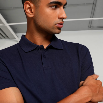 Navy Blue Solid Polo T-shirt