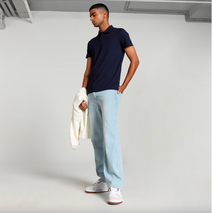 Navy Blue Solid Polo T-shirt