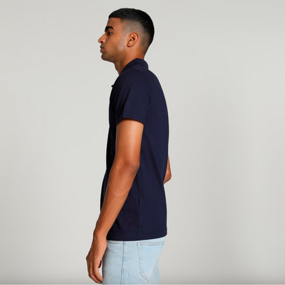 Navy Blue Solid Polo T-shirt