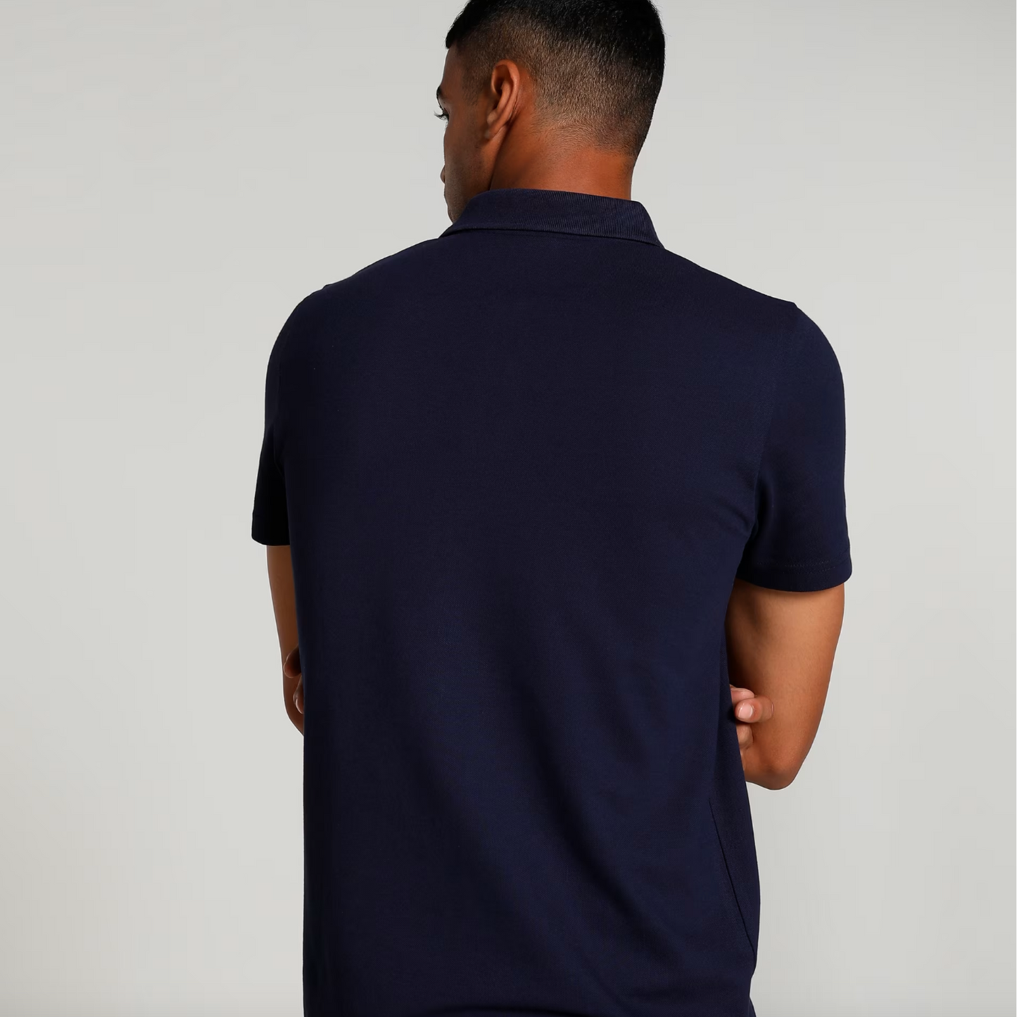 Navy Blue Solid Polo T-shirt